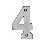 M Marcus Heritage Brass Numeral 4 - Face Fix 76mm Heavy font